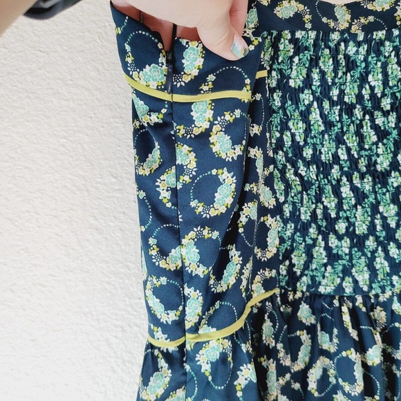 NWT Lauren Conrad Blue & Teal Floral Bustier Spaghetti Strap Dress. Size 10 - Picture 5 of 8